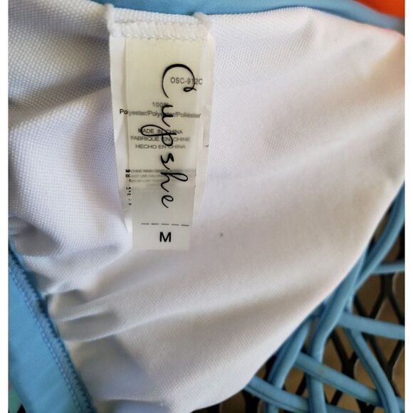 Cupshe Bikini Hollow out Criss Cross Sky Blue Padded Bikini Top Medium NWT - Picture 7 of 7